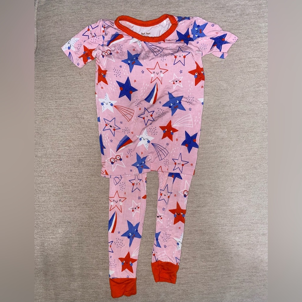 Little Sleepies Pink Stars and Stripes  2T